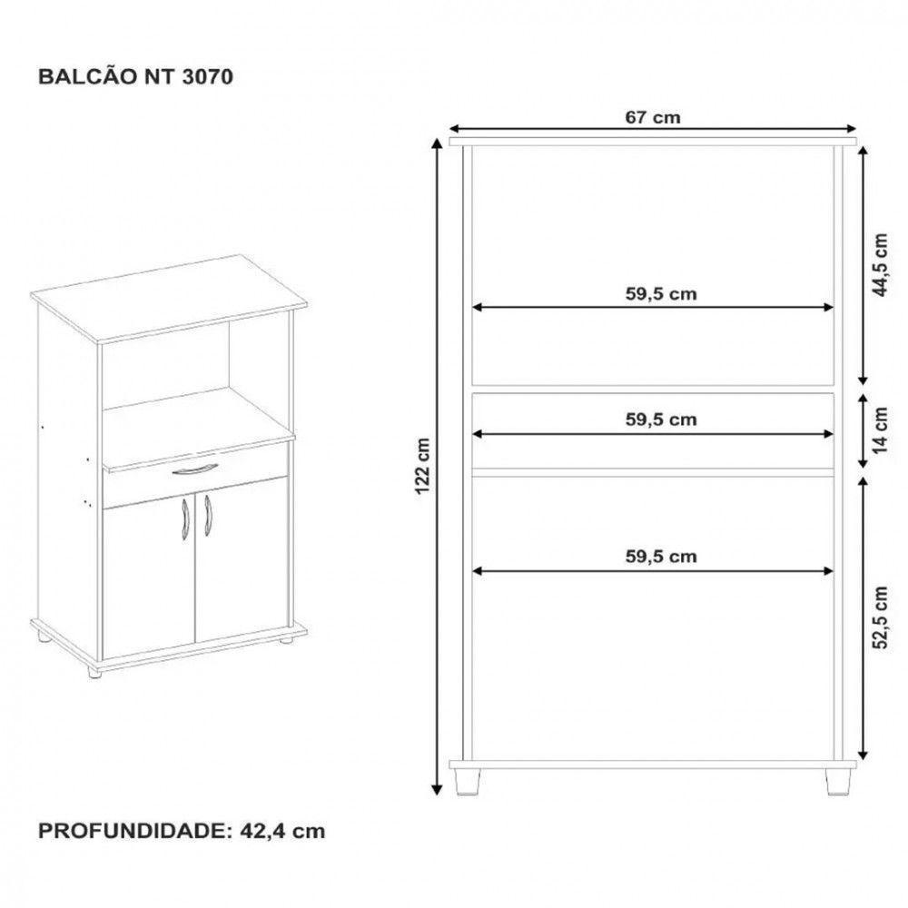 Balcão Notável Multiuso Para Micro-ondas/forno Branco - 4