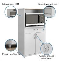Balcão Notável Multiuso Para Micro-ondas/forno Branco - 3