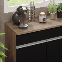 Balcão Gabinete De Pia Madesa Glamy 150 Cm 2 Gavetas 2 Portas (com Tampo) - Rustic/preto Rustic/preto - 6