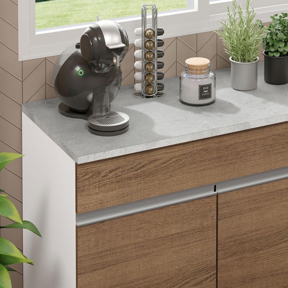 Balcão Gabinete De Pia Madesa Glamy 150 Cm 2 Gavetas 2 Portas (com Tampo) - Branco/rustic Branco/rustic - 6