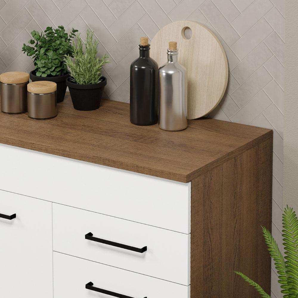 Balcão Gabinete De Pia Madesa Agata 150 Cm 2 Gavetas 2 Portas (com Tampo) - Rustic/branco Rustic/branco - 6