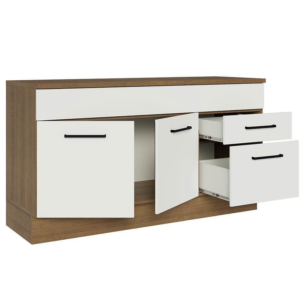 Balcão Gabinete De Pia Madesa Agata 150 Cm 2 Gavetas 2 Portas (com Tampo) - Rustic/branco Rustic/branco - 8