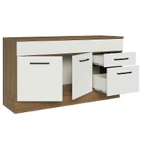Balcão Gabinete De Pia Madesa Agata 150 Cm 2 Gavetas 2 Portas (com Tampo) - Rustic/branco Rustic/branco - 8