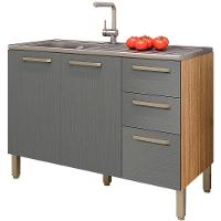 Balcao Para Pia 120cm 3 Portas 2974 Freijo Gris Ktp Freijo Gris - 1