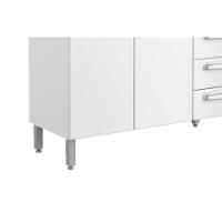 Balcão de Cozinha  Evidence 7126 2 Portas e 4 Gavetas c/Tampo 120cm Branco - Bertolini