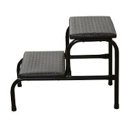 Escadinha Multiuso 2 Degraus Piso Em Mdf Com Emborrachado Antiderrapante Cor Preta Combo Stock