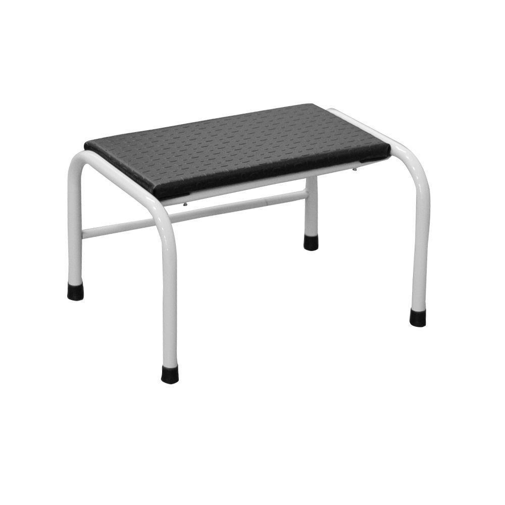 Escadinha Multiuso 1 Degrau Piso Em Mdf Com Emborrachado Antiderrapante Cor Branca Combo Stock - 1