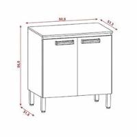 Balcão Kits 2 Portas Com Tampo 80Cm77 Freijo/Gris - 2