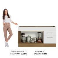 Balcão Gabinete De Pia Madesa Agata 150 Cm 2 Portas E 2 Gavetas (sem Tampo E Pia) - Rustic/branco Rustic/branco - 7