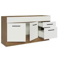 Balcão Gabinete De Pia Madesa Agata 150 Cm 2 Portas E 2 Gavetas (sem Tampo E Pia) - Rustic/branco Rustic/branco - 8