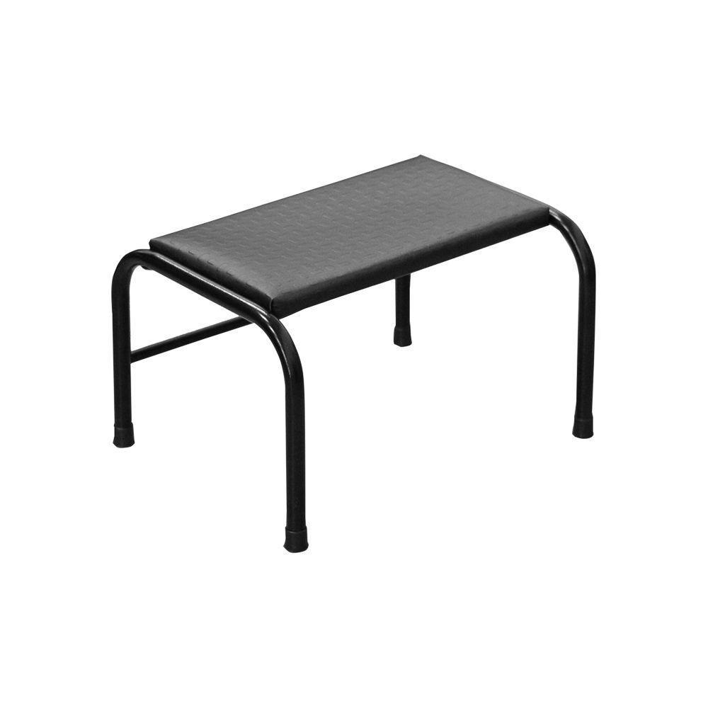 Escadinha Multiuso 1 Degrau Piso Em Mdf Com Emborrachado Antiderrapante Cor Preta Combo Stock - 1