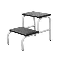 Escadinha Multiuso 2 Degraus Para Obeso Piso Em Mdf Com Emborrachado Antiderrapante Branca Combo - 1