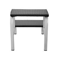 Escadinha Multiuso 2 Degraus Para Obeso Piso Em Mdf Com Emborrachado Antiderrapante Branca Combo - 5