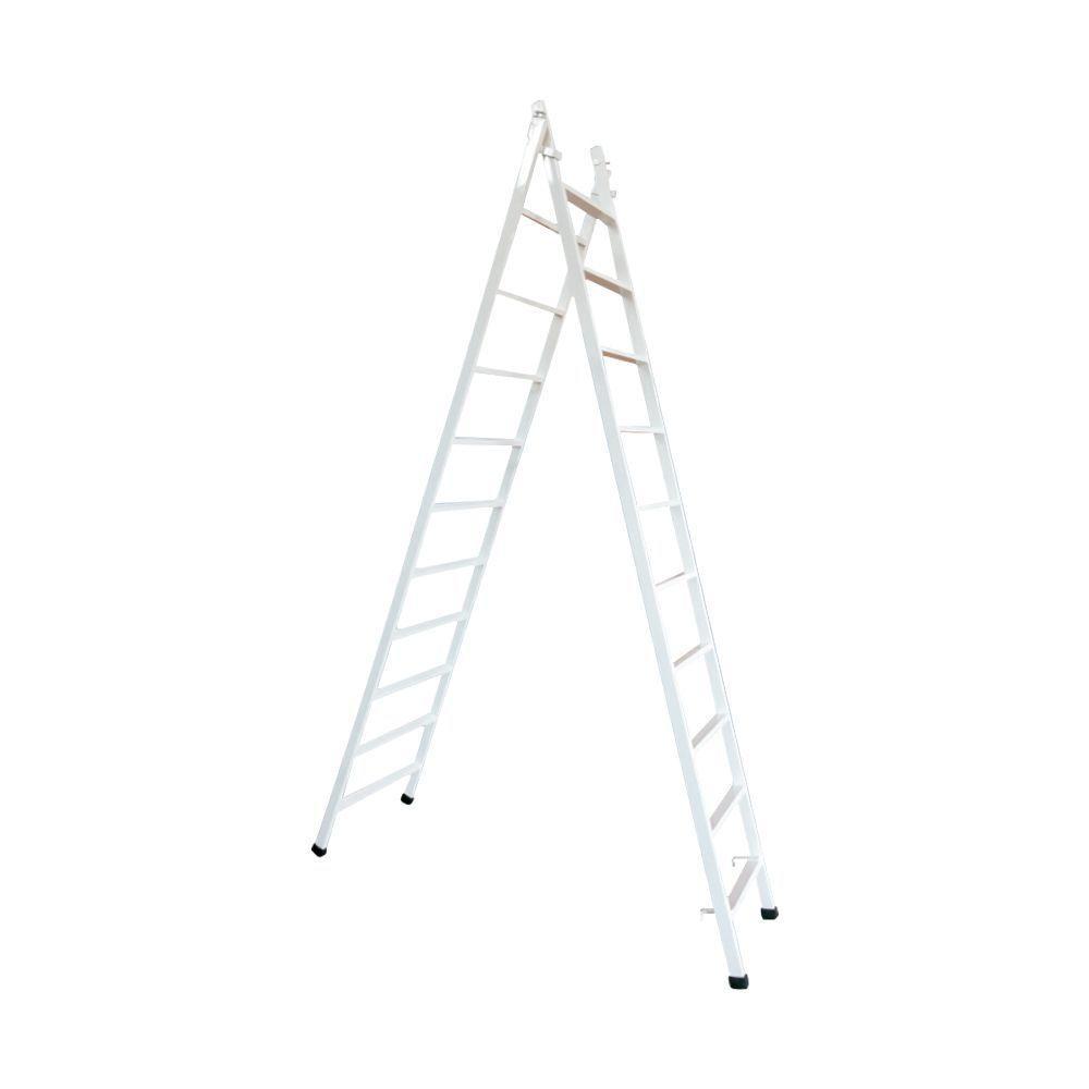 Escada Extensiva Em Aço 10x18 Degraus Branco - 1