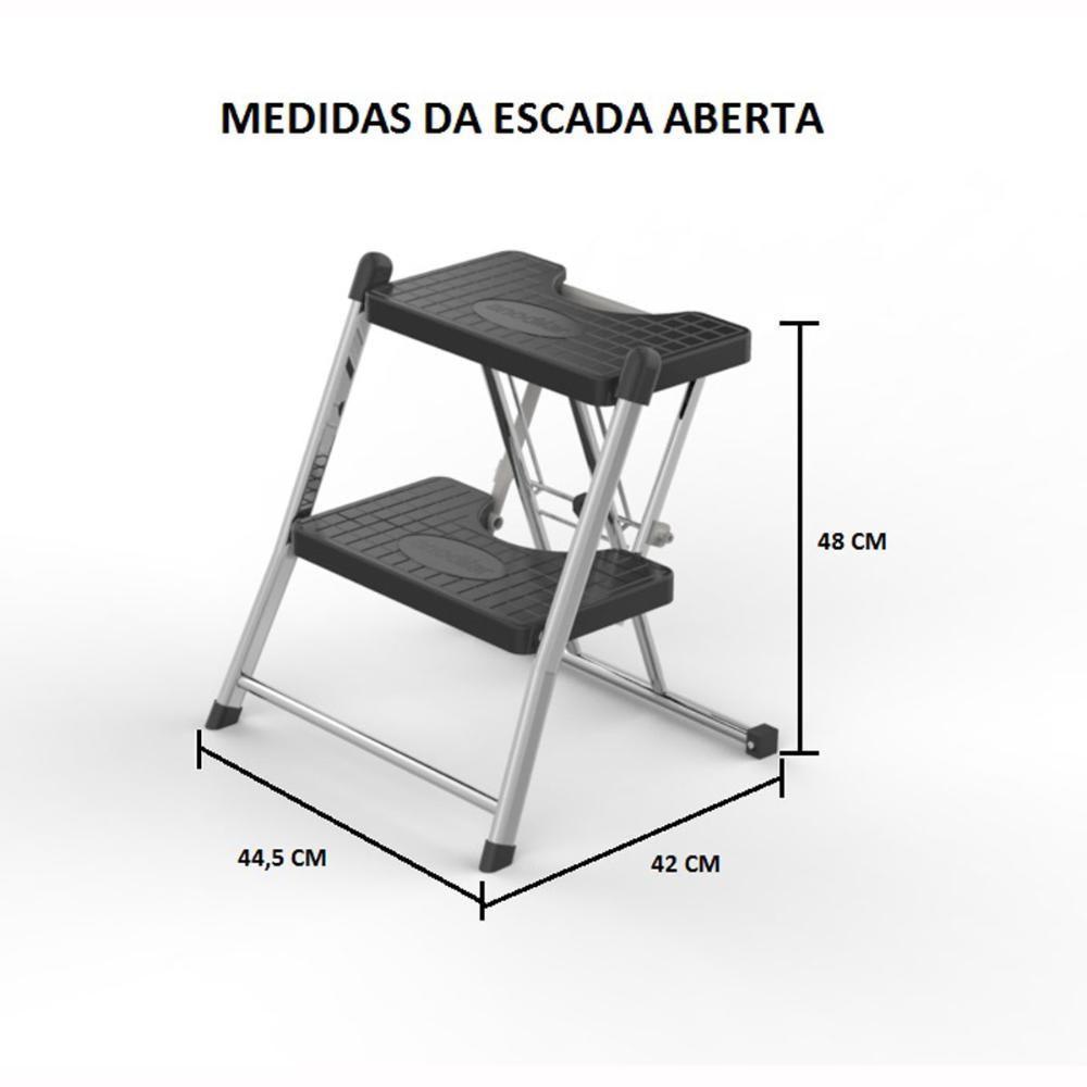 Escada Alcance De 02 Degraus Cromada - Anodilar - 3