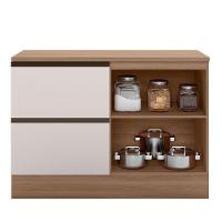 Balcão Com Tampo 120cm 1 Porta 3 Gavetas Etna Poliman Carvalho Oak E Off White - 5