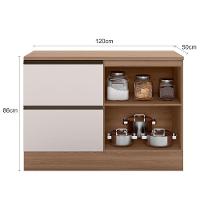 Balcão Com Tampo 120cm 1 Porta 3 Gavetas Etna Poliman Carvalho Oak E Off White - 9