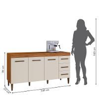 Balcão Atenas 3 Portas E 3 Gavetas Kaiki Móveis Nature/off White - 10