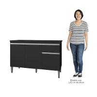 Balcão Gabinete Para Pia Com Tampo 120cm 3 Portas E 1 Gaveta Tatiane Preto - Ajl Móveis