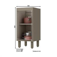 Balcão Henn Connect Sem Tampo 1 Porta 35cm Duna/cristal