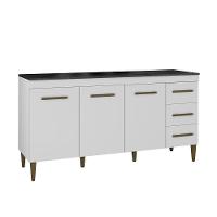 Balcão Atenas 3 Portas E 3 Gavetas Kaiki Móveis Branco - 7