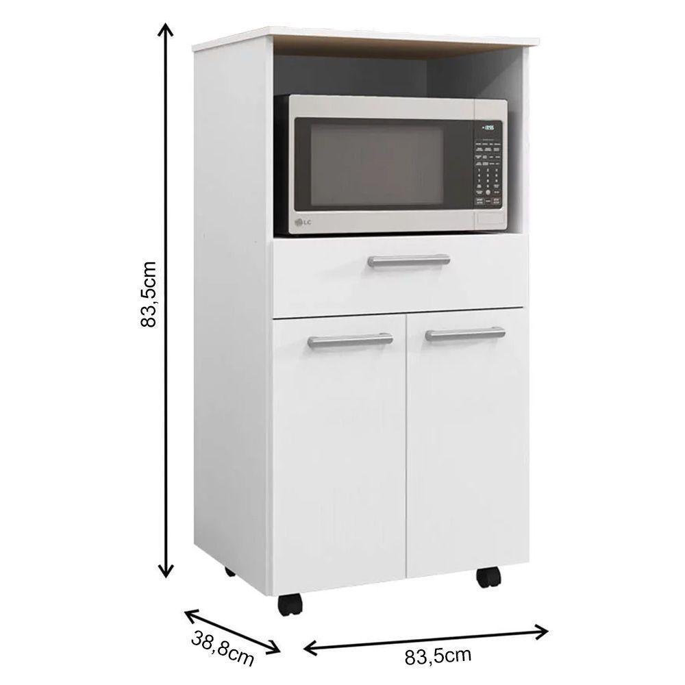 Balcão Multiuso 2 Portas 1 Gaveta Diamond K02 Branco/supremo - Mpozenato - 2