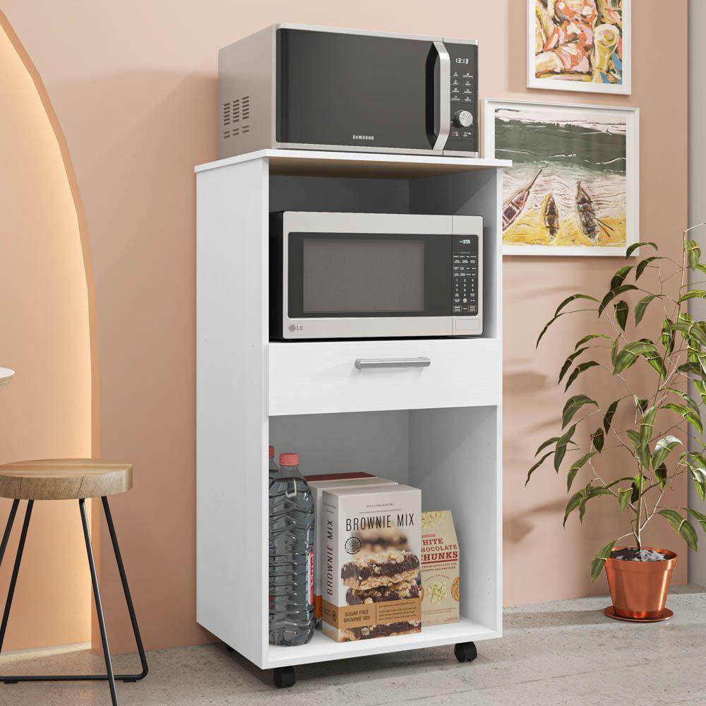 Balcão Multiuso 2 Portas 1 Gaveta Diamond K02 Branco/supremo - Mpozenato - 4