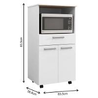 Balcão Multiuso 2 Portas 1 Gaveta Diamond K02 Branco/supremo - Mpozenato - 2