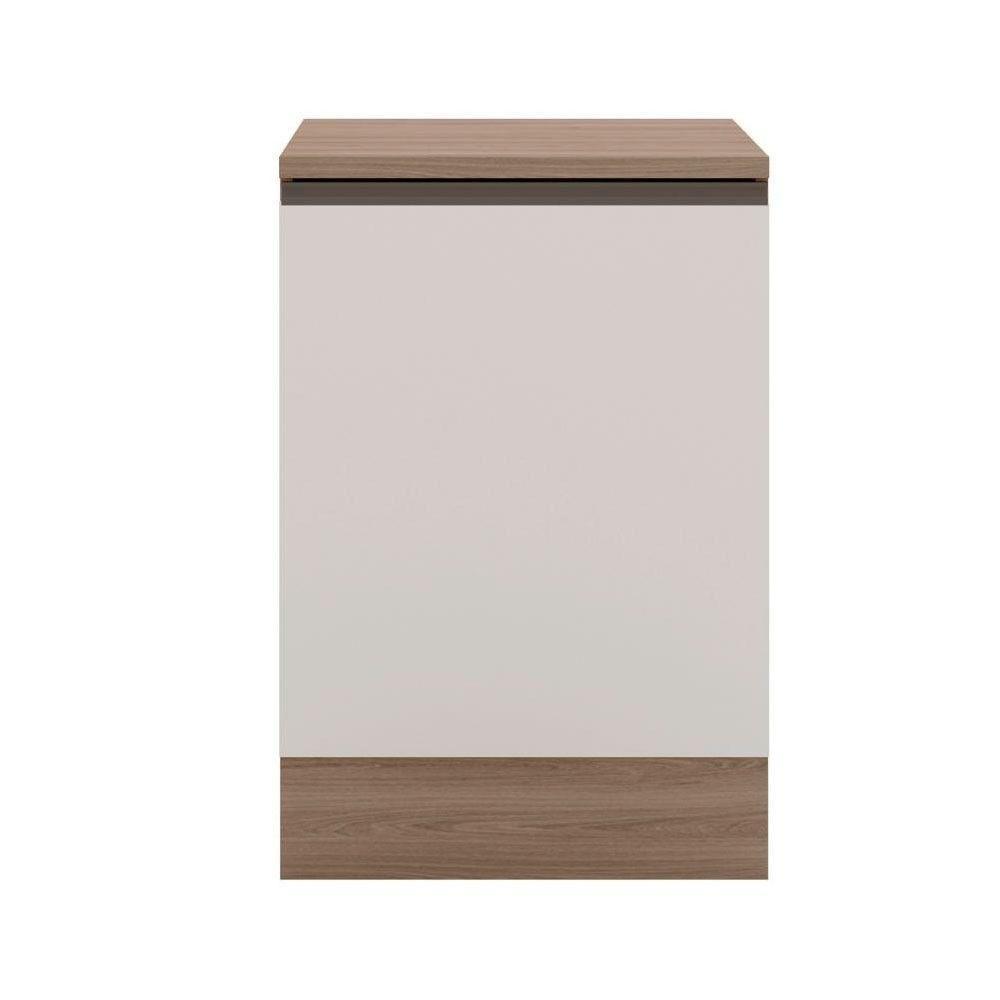Balcão Com Tampo 58 Cm 1 Porta Etna Poliman Móveis Carvalho Oak E Off White - 7