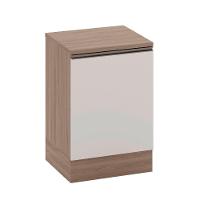 Balcão Com Tampo 58 Cm 1 Porta Etna Poliman Móveis Carvalho Oak E Off White - 1