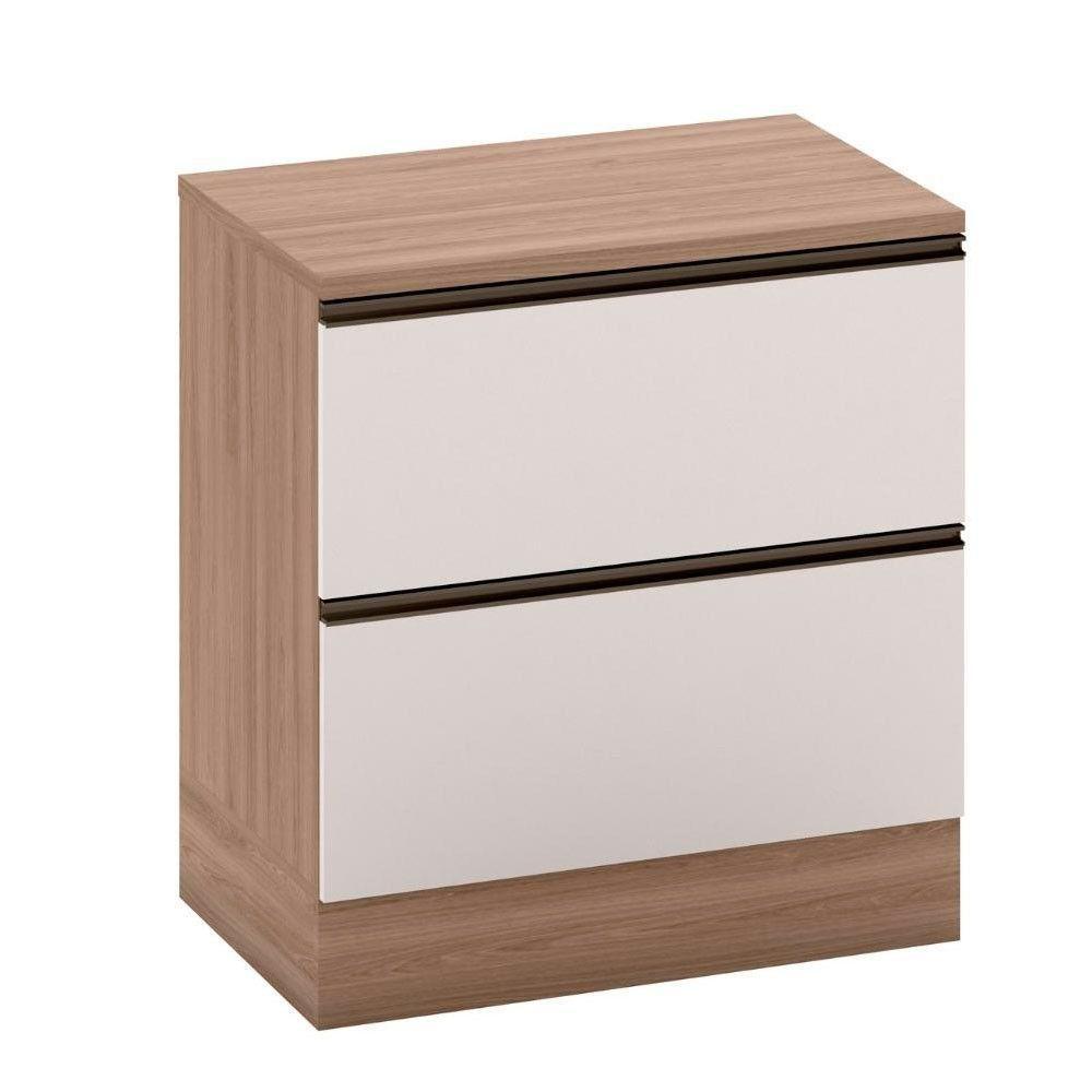 Balcão Com Tampo 80 Cm 1 Porta 1 Gaveta Etna Poliman Móveis Carvalho Oak E Off White - 2