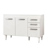 Balcão Gabinete de Pia 120cm Suécia 03 Portas 02 Gavetas - 1