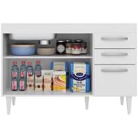 Balcão Gabinete de Pia 120cm Suécia 03 Portas 02 Gavetas - 5