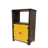 Balcão Multiuso Forno/micro com Detalhes em Amarelo de Madeira Maciça Móveis Rio Negrinho - 1