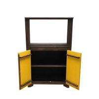 Balcão Multiuso Forno/micro com Detalhes em Amarelo de Madeira Maciça Móveis Rio Negrinho