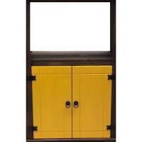 Balcão Multiuso Forno/micro com Detalhes em Amarelo de Madeira Maciça Móveis Rio Negrinho - 9