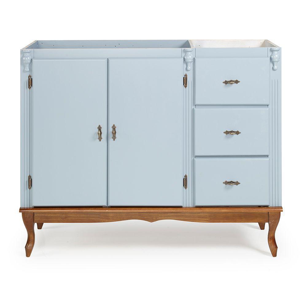 Balcão Para Pia Copenhagen 2 Portas E 3 Gavetas - 1042 Laca - Azul Bebê - 1
