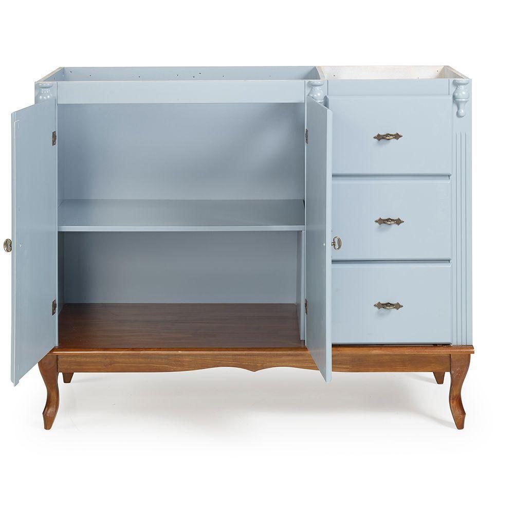 Balcão Para Pia Copenhagen 2 Portas E 3 Gavetas - 1042 Laca - Azul Bebê - 2