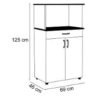 Kit 2 Balcões Cozinha 2 Portas Carina Branco/Preto AjlMóveis - 3