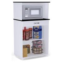 Kit 2 Balcões Cozinha 2 Portas Carina Branco/Preto AjlMóveis - 5