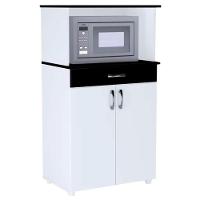 Kit 2 Balcões Cozinha 2 Portas Carina Branco/Preto AjlMóveis - 7