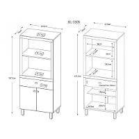 Balcão com 02 Portas Branco Tecno Mobili - 8