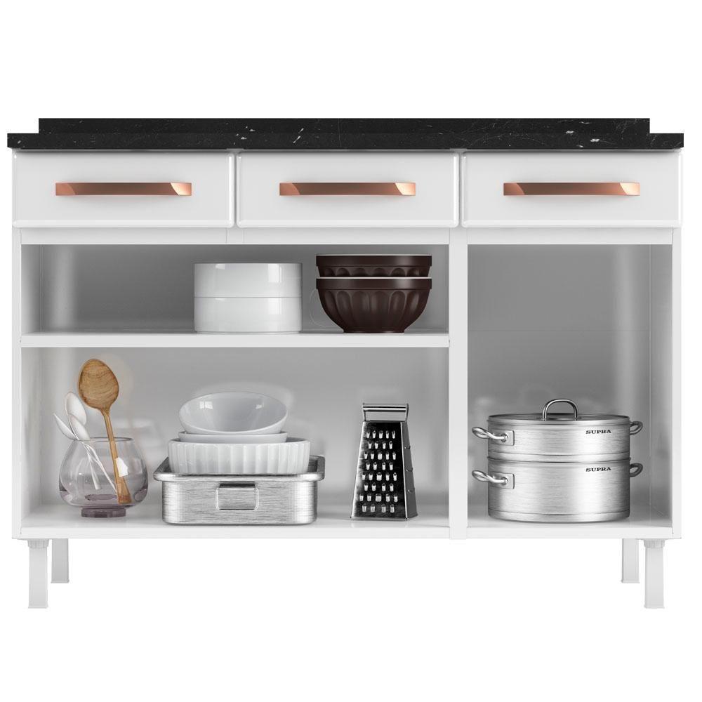 Balcão Gabinete Cozinha Aço Telasul Mirage New C/tampo - 6