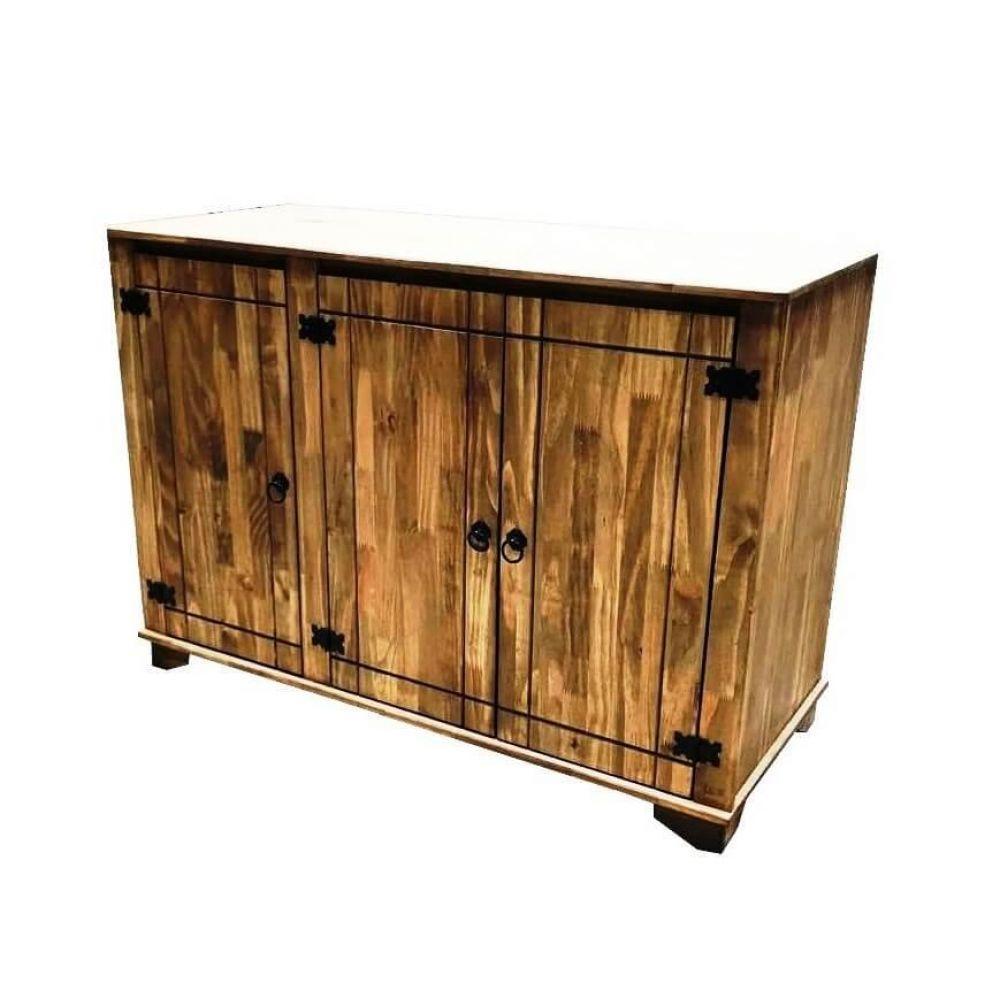 Balcão 3 Portas com Tampo de Madeira Maciça Móveis Rio Negrinho - 3