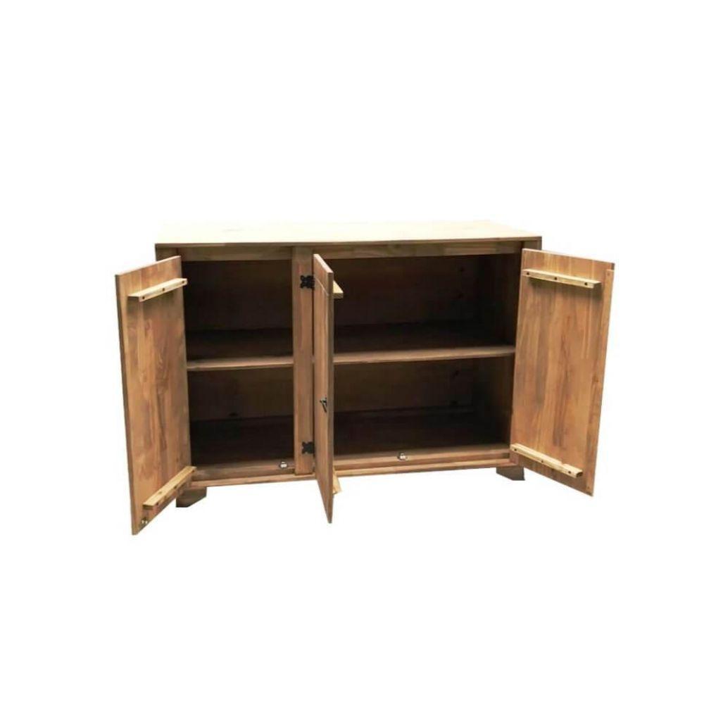 Balcão 3 Portas com Tampo de Madeira Maciça Móveis Rio Negrinho - 4