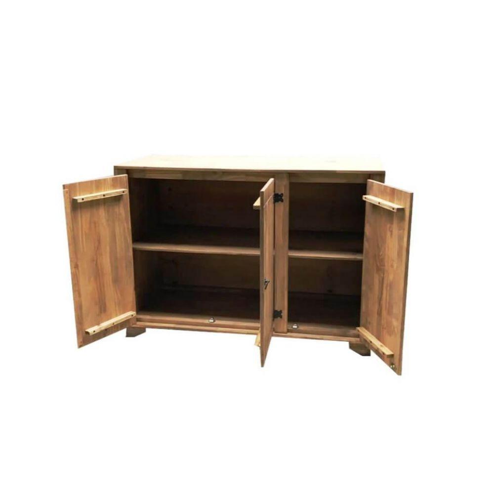 Balcão 3 Portas com Tampo de Madeira Maciça Móveis Rio Negrinho - 5