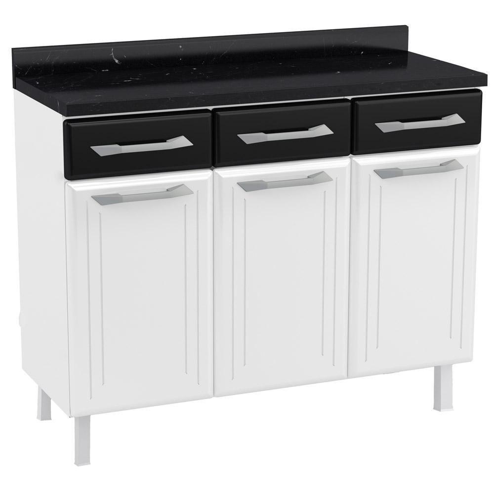 Balcão Gabinete Cozinha Aço Topázio Com Tampo - 1