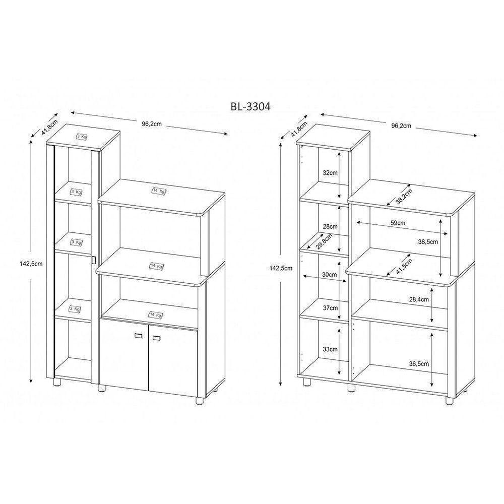 Balcão Multiuso 03 Portas Branco Tecno Mobili - 8