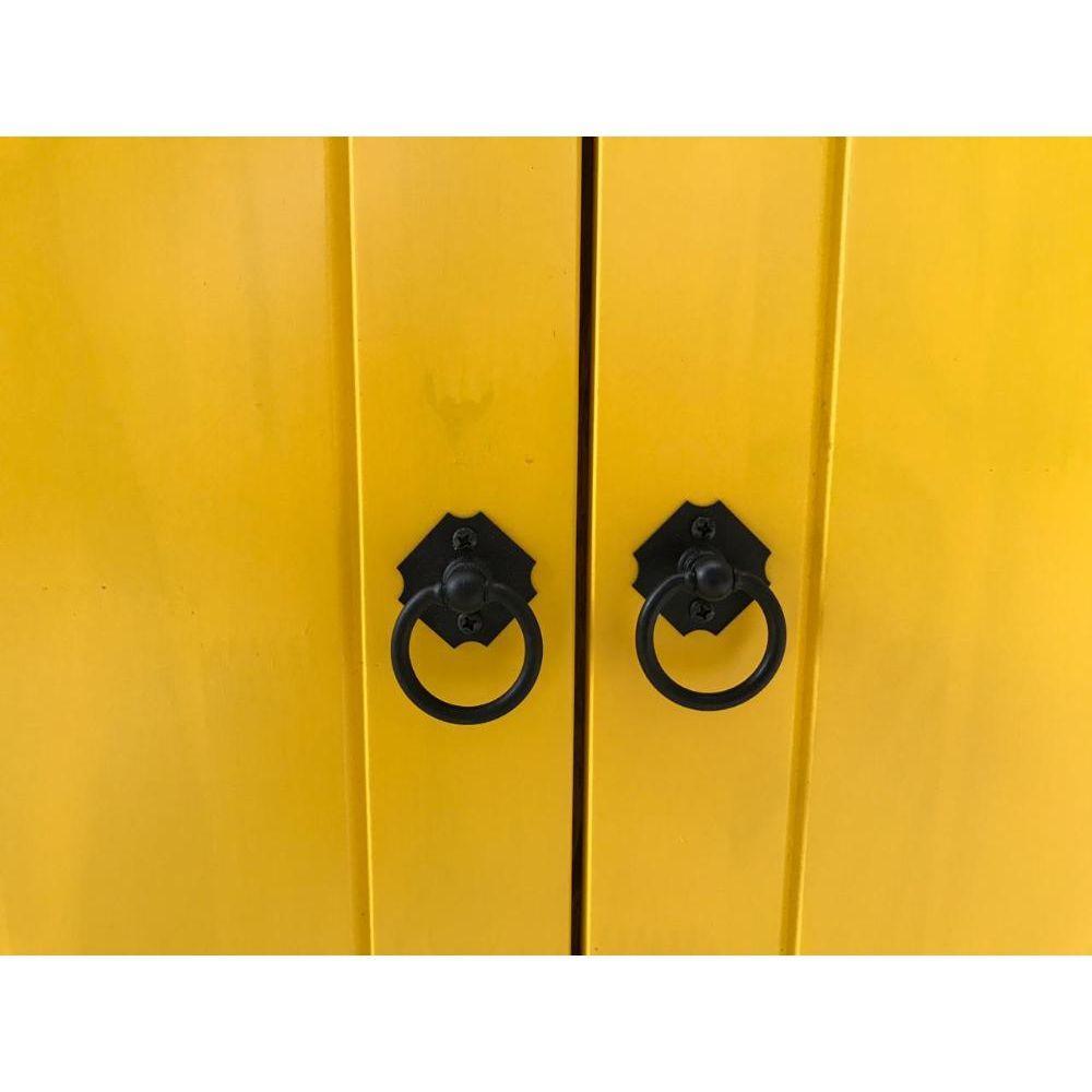 Balcão de Pia 2 Portas E 4 Gavetas com Detalhes em Amarelo de Madeira Maciça Móveis Rio Negrinho - 8