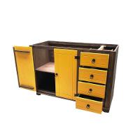 Balcão de Pia 2 Portas E 4 Gavetas com Detalhes em Amarelo de Madeira Maciça Móveis Rio Negrinho - 10